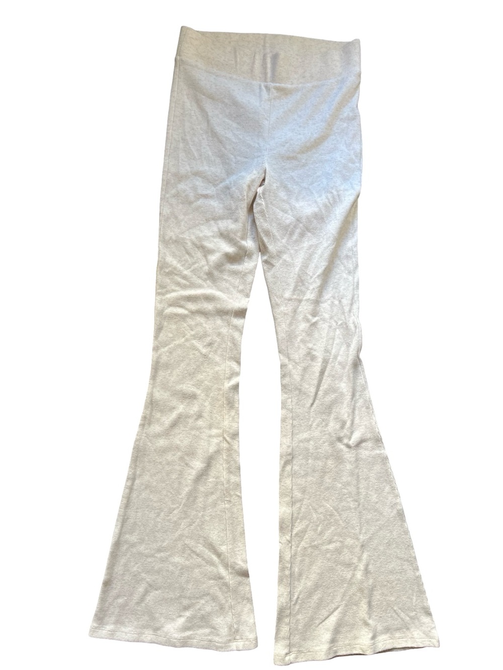 Aerie Ribbed High Waisted Flare Cozy Grey Pants XS
